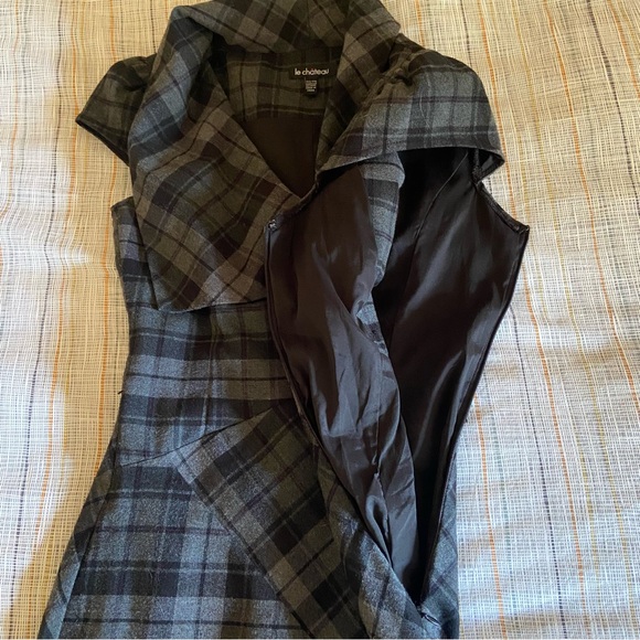 Gray plaid le château bodycon midi dress - Picture 5 of 8